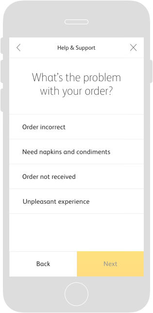 Help & Support — Select problem
