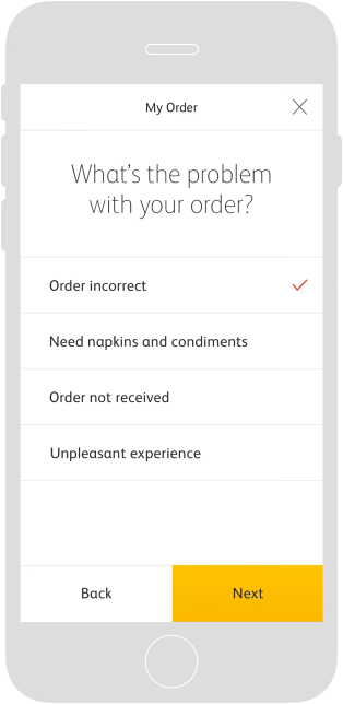 Help & Support — Problem selected
