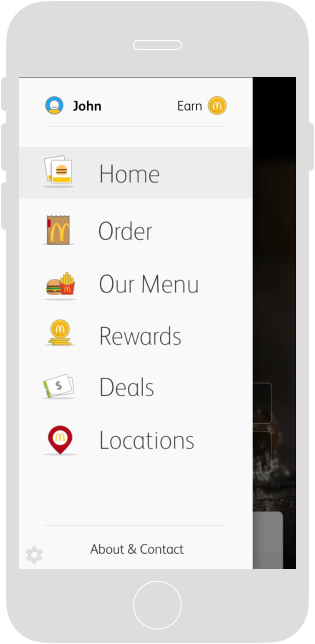 Menu earn animation