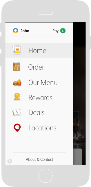 Menu pay animation